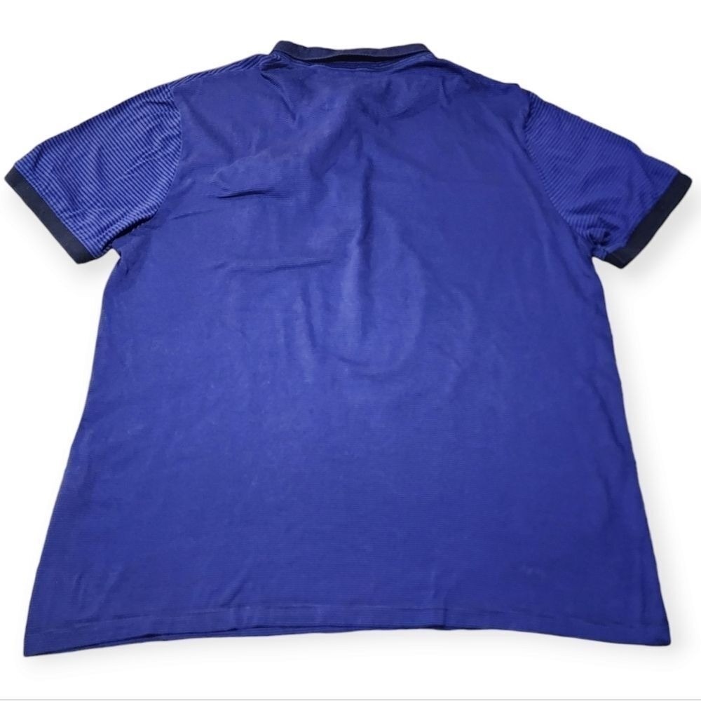Ted Baker Men's Movin Stripe Birdseye Cotton SS Polo Shirt Indigo 6 US 2XL *READ - Picture 6 of 10